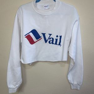 Custom Cropped Vail White Sweathsirt
